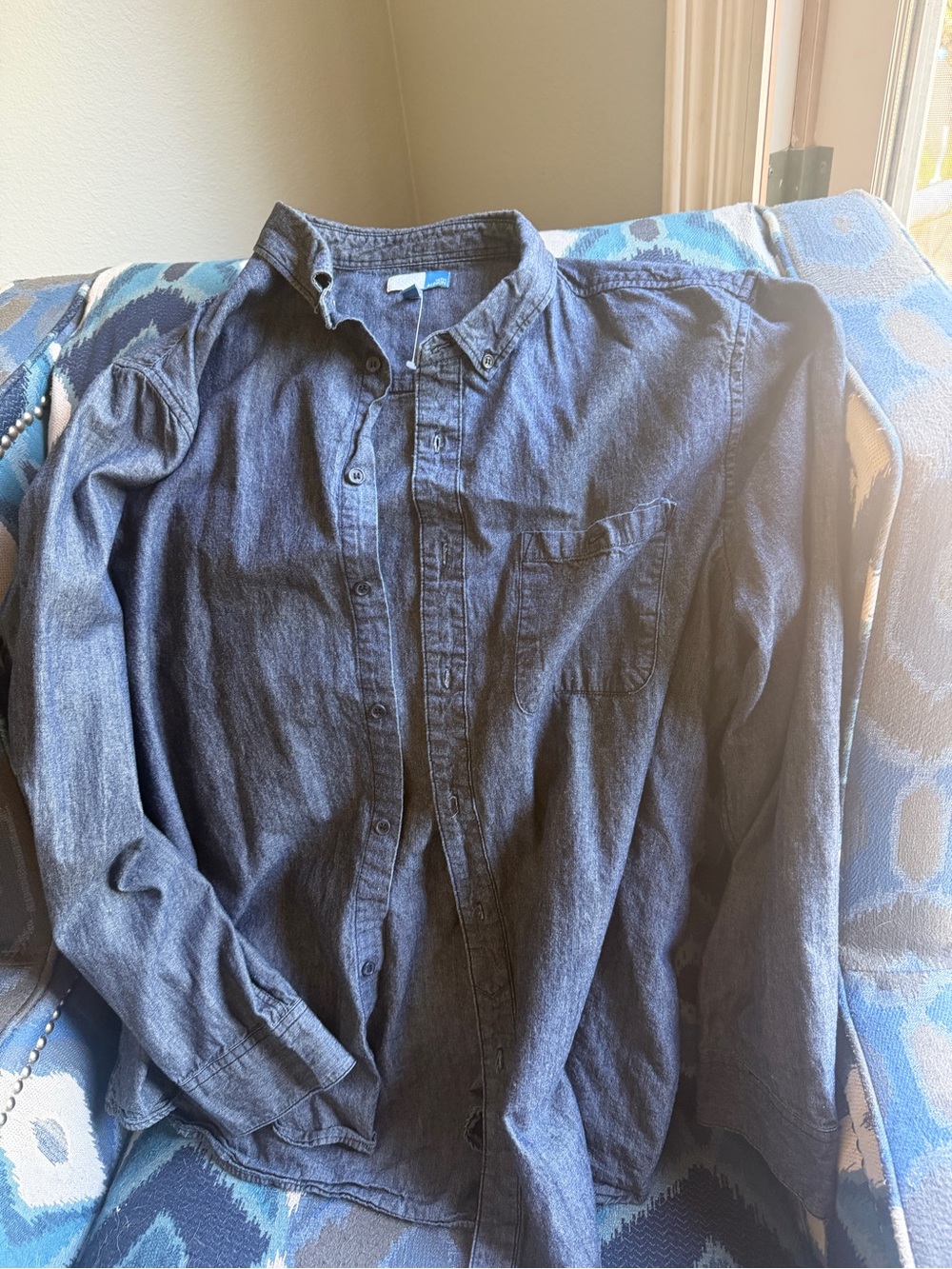 14th & Union Dark Blue Denim Button-Down Shirt
